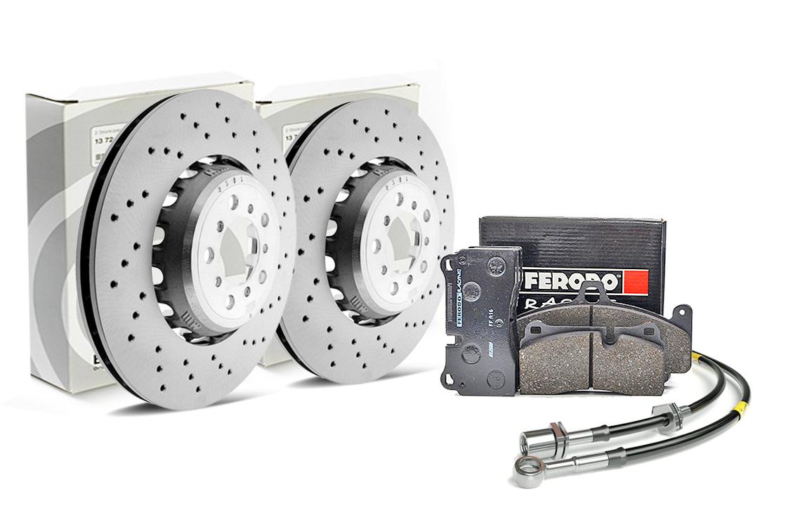 Zestaw Specjalny - Tarcze BMW OEM + Klocki hamulcowe Ferodo DS2500 - BMW M2 Competition F87 (tył) 34118072019/20+FCP1281H