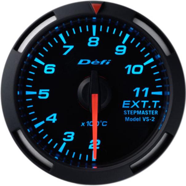 Zegar Defi Racer Gauge 52mm / Temperatura spalin – niebieskie podświetlenie