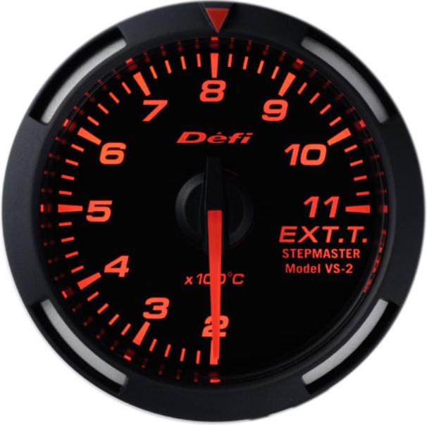 Zegar Defi Racer Gauge 52mm / Temperatura spalin – czerwone podświetlenie