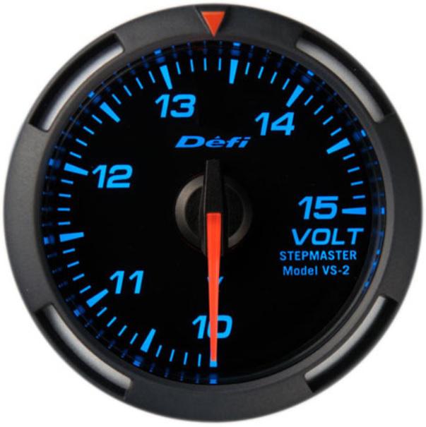 Zegar Defi Racer Gauge 52mm / Woltomierz – niebieskie podświetlenie