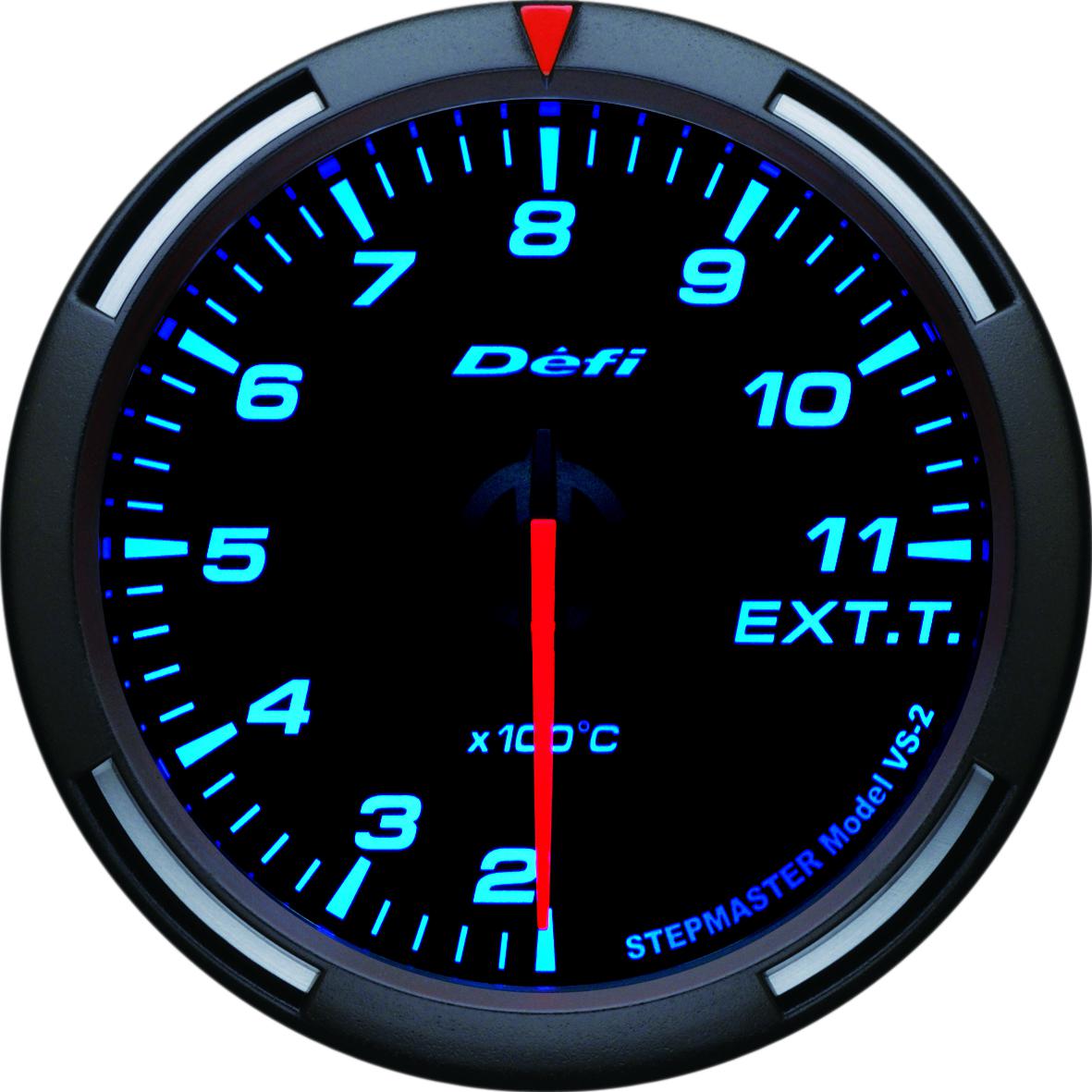Zegar Defi Racer Gauge 60mm / Temperatura spalin – niebieskie podświetlenie