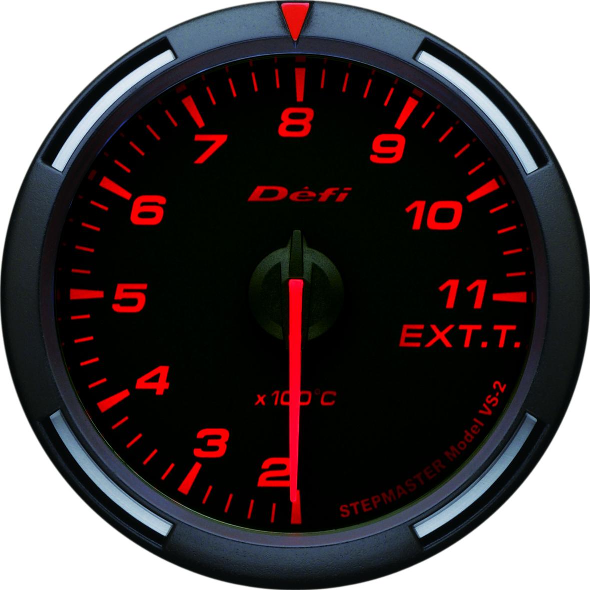 Zegar Defi Racer Gauge 60mm / Temperatura spalin – czerwone podświetlenie