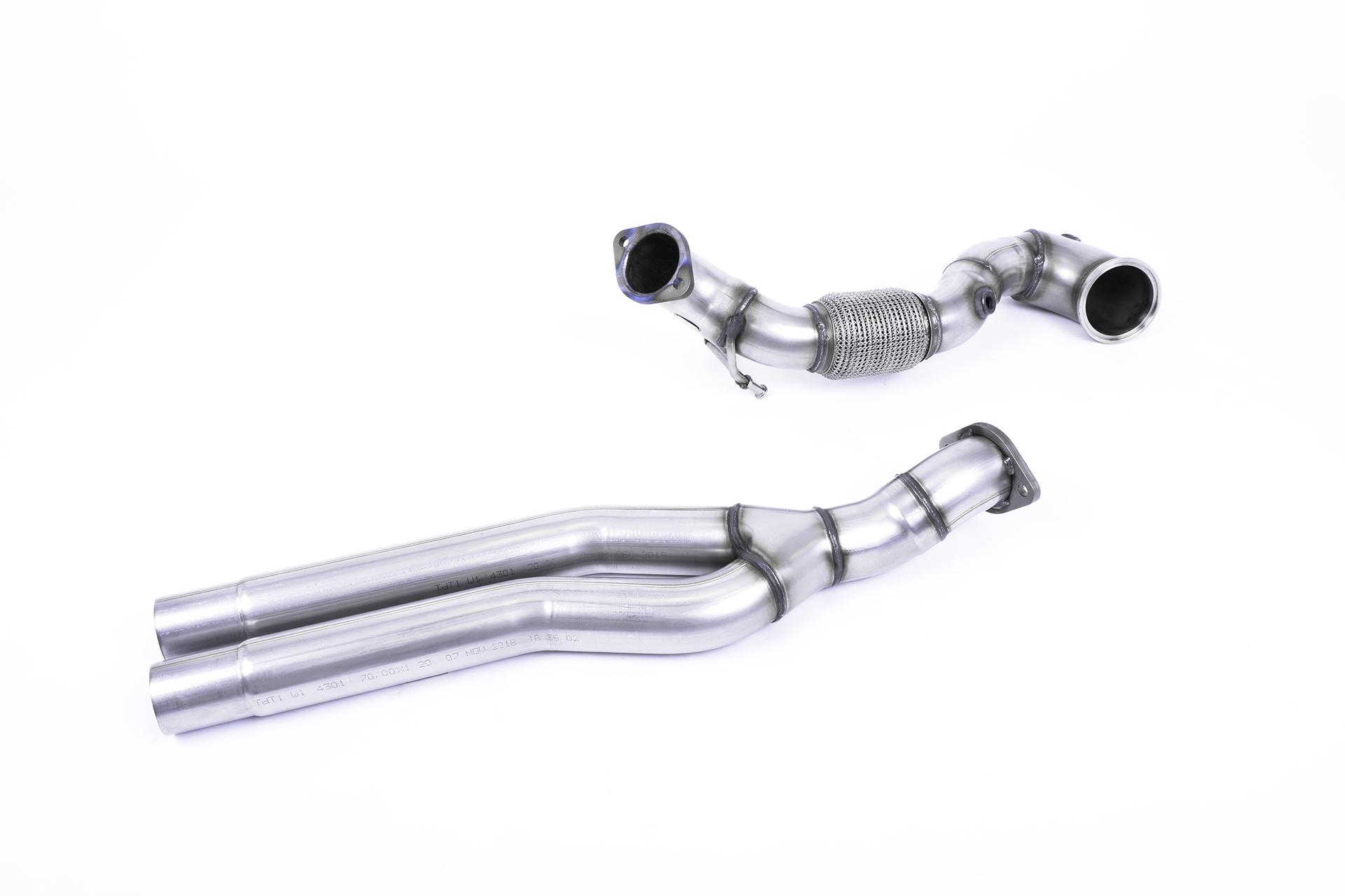 Milltek Audi TT Mk3 Downpipe o powiększonej średnicy z de-katalizatorem TTRS 2.5TFSI Quattro (Non-OPF/GPF Models) SSXAU727