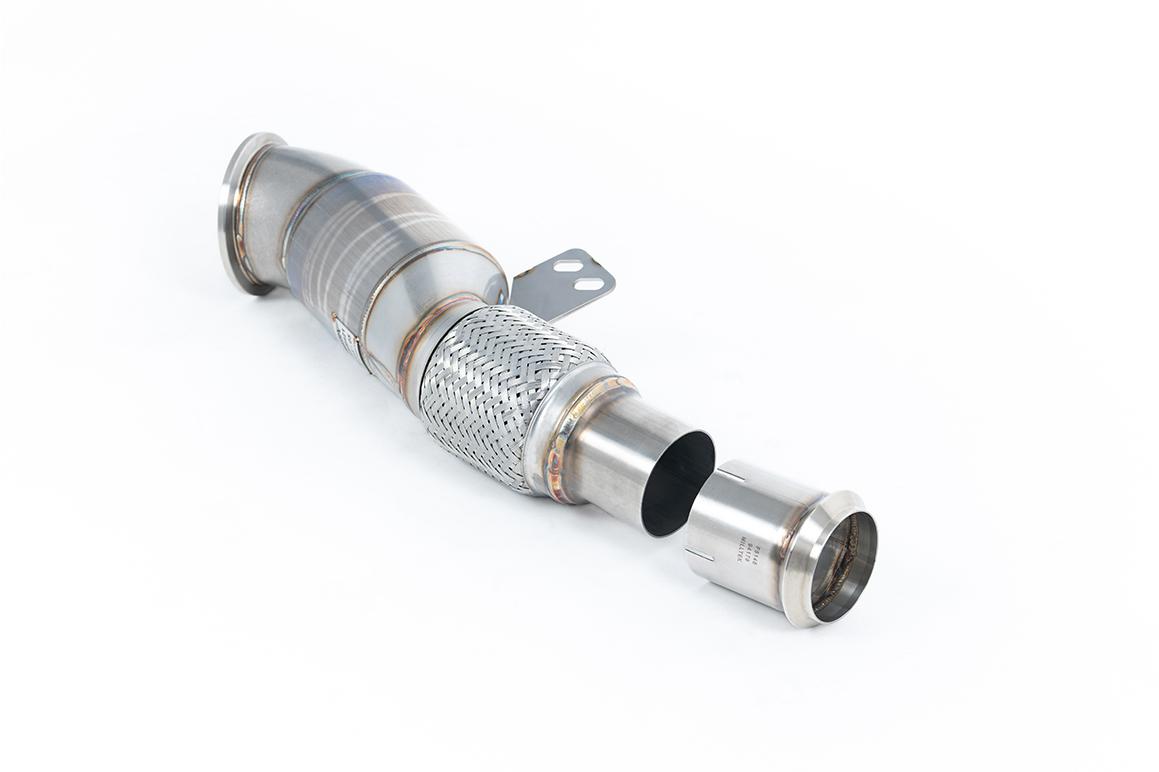 Milltek Toyota Supra Downpipe ze sportowym katalizatorem 100CSPI – 4.5” A90 Coupe 3.0 Turbo (UK/European with OPF/GPF) 2019 – 2022 SSXTY167