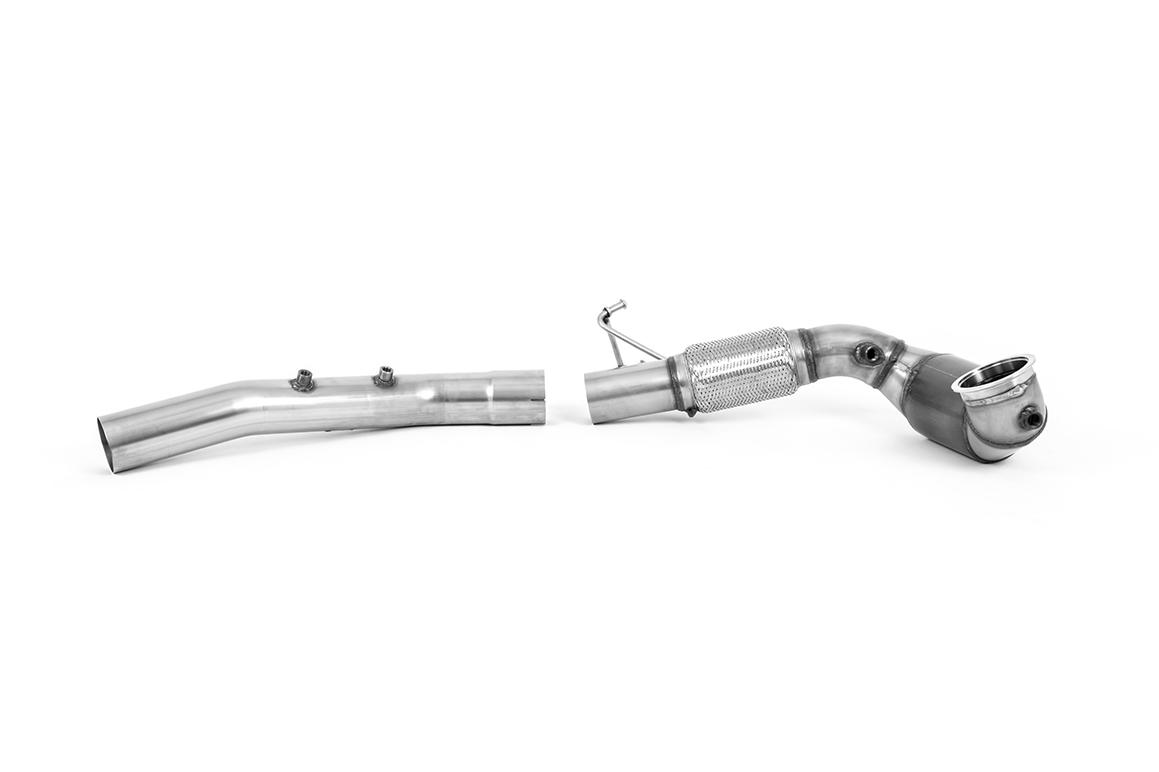 Milltek Volkswagen Golf Downpipe ze sportowym katalizatorem 200CSPI – 3,7”/3.15” Mk8 GTi Clubsport (300ps OPF/GPF Equipped Models Only) 2021 - 2024 SSXVW641
