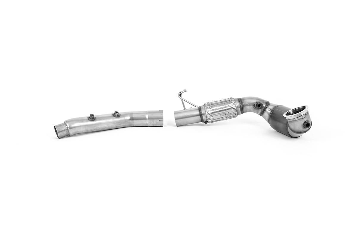 Milltek Volkswagen Golf Downpipe ze sportowym katalizatorem 200CSPI – 3,7”/3.15” Mk8 GTi Clubsport (300ps OPF/GPF Equipped Models Only) 2021 - 2024 SSXVW642