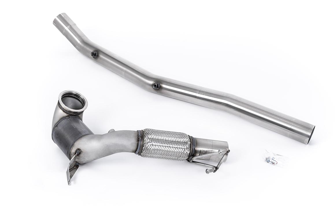 Milltek Volkswagen Golf Downpipe ze sportowym katalizatorem 200CSPI – 3,7”/3.15” Mk8 R 2.0 TSI 320PS (Non-GPF / North American Models Only ) 2022 - 2024 SSXVW674