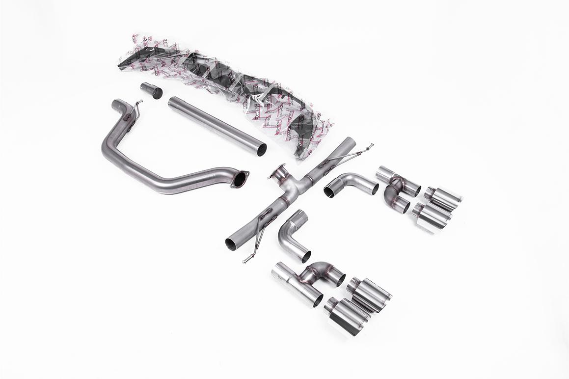 Milltek Volkswagen Golf Układ wydechowy typu cat-back Mk8 GTi (Golf R Style Quad Outlet Systems - 245ps Non-GPF / North American Models Only) 2021 - 2024 SSXVW692