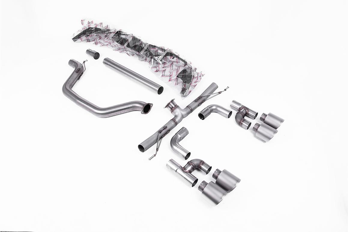 Milltek Volkswagen Golf Układ wydechowy typu cat-back Mk8 GTi (Golf R Style Quad Outlet Systems - 245ps Non-GPF / North American Models Only) 2021 - 2024 SSXVW694