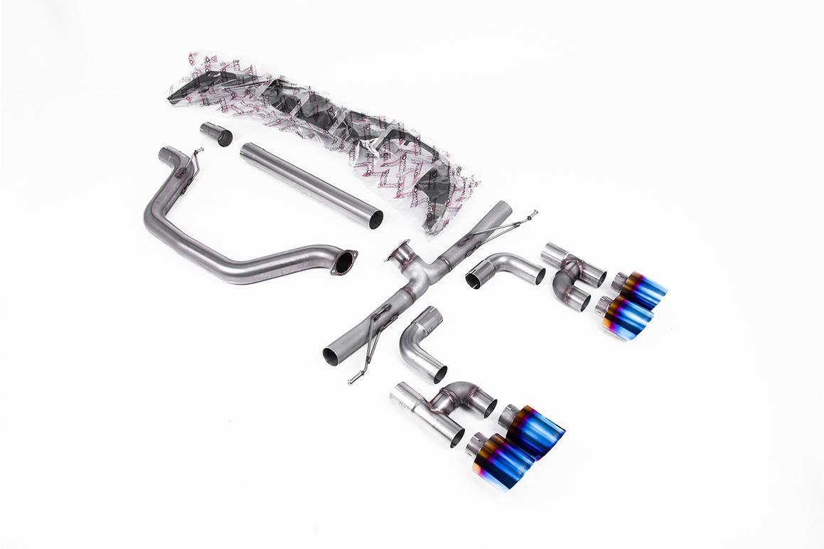 Milltek Volkswagen Golf Układ wydechowy typu cat-back Mk8 GTi (Golf R Style Quad Outlet Systems - 245ps Non-GPF / North American Models Only) 2021 - 2024 SSXVW695