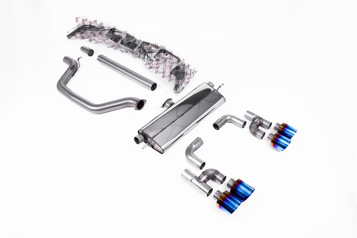 Milltek Volkswagen Golf Układ wydechowy typu cat-back Mk8 GTi (Golf R Style Quad Outlet Systems - 245ps Non-GPF / North American Models Only) 2021 - 2024 SSXVW698