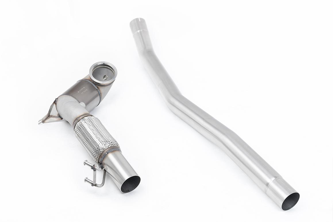 Milltek Volkswagen Arteon Downpipe ze sportowym katalizatorem 200CSPI 2.0TSI 280PS 4Motion (North American Non Valved / Downturn Tips) 2022 - 2024 SSXVW729