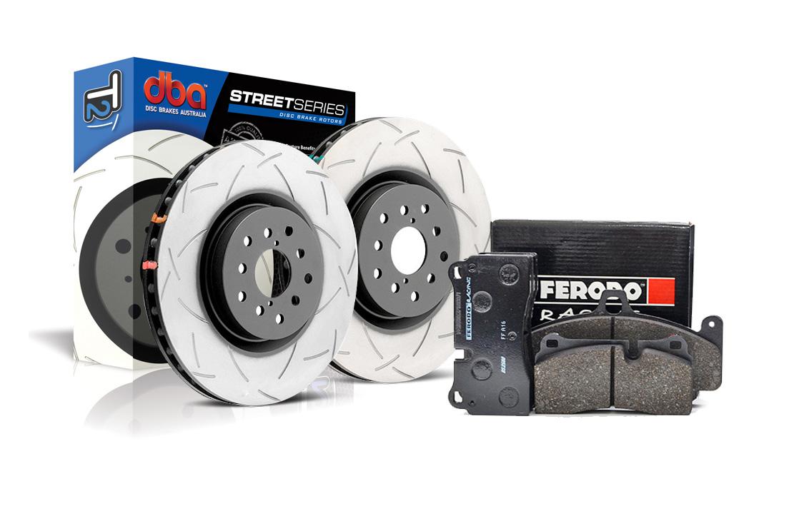 Zestaw Specjalny - Tarcze DBA T2 4x4 Survival + klocki hamulcowe Ferodo Racing DS2500 - VW Touareg 2010-2018 II generacja (7P) (przód) DBA 2244S-FCP1334H