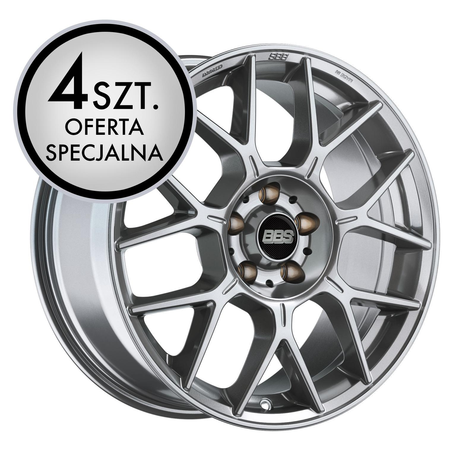 Oferta specjalna - Zestaw felg BBS XR 8,0x18 ET36 5x100 - XR0109 - Platinum Silver