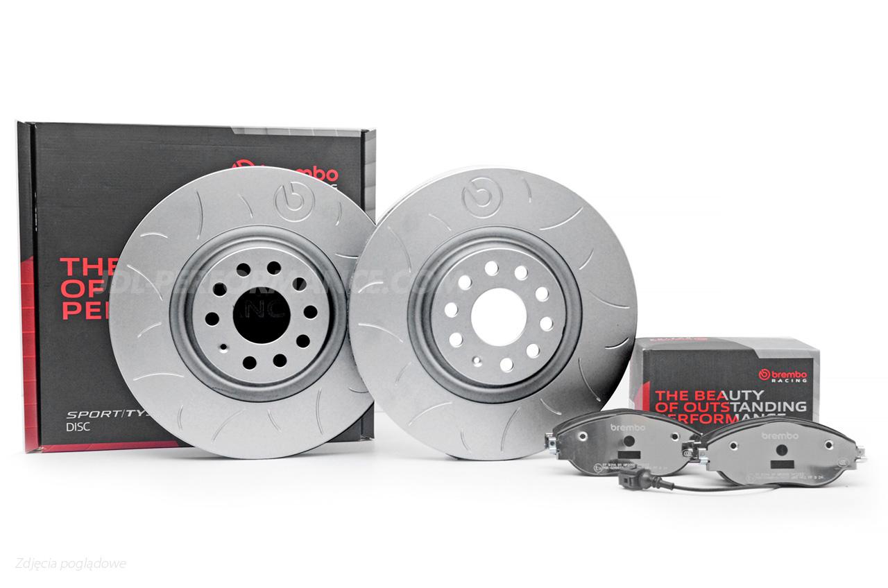 Zestaw Specjalny - Brembo Sport TY3 + klocki hamulcowe Brembo Sport HP2 - VW Golf VI R / Passat B6 R32/36 / Scirocco R / Audi S3 8P 345mm (przód) 59E11535-07B31455