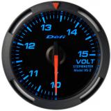 Zegar Defi Racer Gauge 52mm / Woltomierz – niebieskie podświetlenie