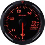 Zegar Defi Racer Gauge 52mm / Woltomierz – czerwone podświetlenie