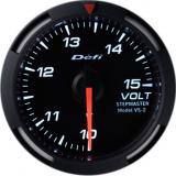 Zegar Defi Racer Gauge 52mm / Woltomierz – białe podświetlenie