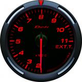 Zegar Defi Racer Gauge 60mm / Temperatura spalin – czerwone podświetlenie