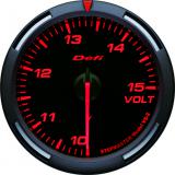 Zegar Defi Racer Gauge 60mm / Woltomierz – czerwone podświetlenie