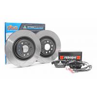 Zestaw Specjalny - Tarcze DBA Street T2 + klocki hamulcowe FERODO DS2500 - VW Golf Mk5/Mk6 GTI / Passat B7 / Scirocco / Audi A3 8P/8V 312mm (przód)  DBA 2806S+FCP1641H